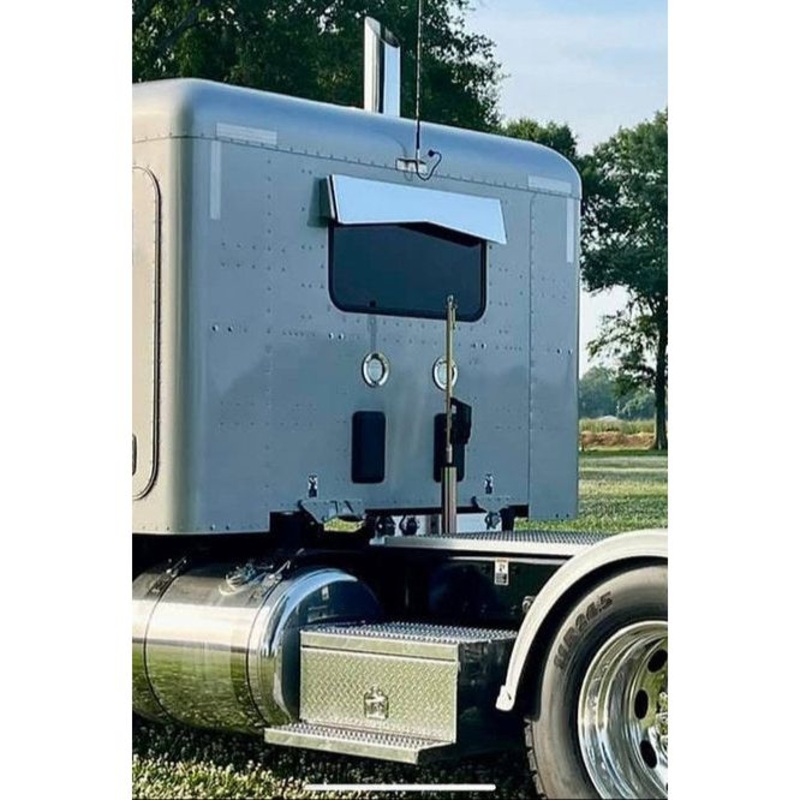Peterbilt rear window 1 piece (8x 6) reverse bowtie visor #NU-10621