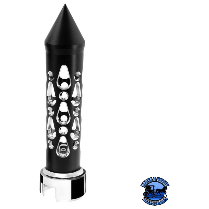 THREAD-ON BROOKLYN STYLE SPIKE GEARSHIFT KNOB WITH 13/15/18 SPEED ADAPTER – MATTE BLACK/VERTICAL #71200