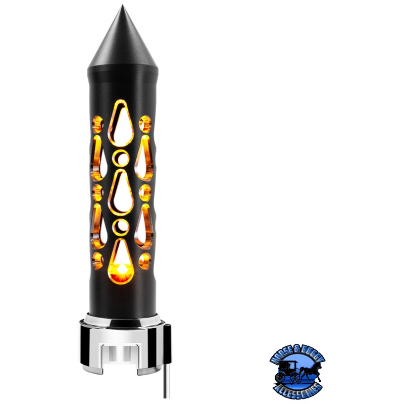 THREAD-ON BROOKLYN STYLE SPIKE GEARSHIFT KNOB WITH LED 13/15/18 SPEED ADAPTER (Choose LED Color)