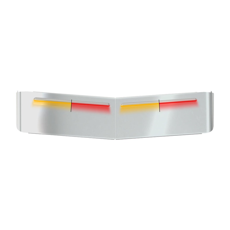 TSUN-K52AR KW. 13 Curved Glass Post-Mount Louvered Sun Visor  Dual Glow Strips (Amber/Red)
