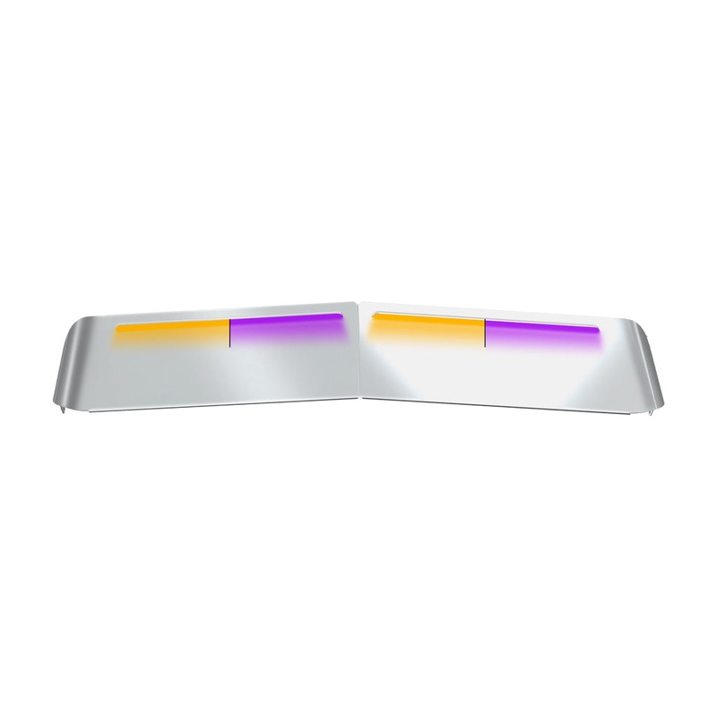 TSUN-K53AP KW. 13 Flat Glass Post-Mount Louvered Sun Visor  Dual Glow Strips (Amber/Purple)