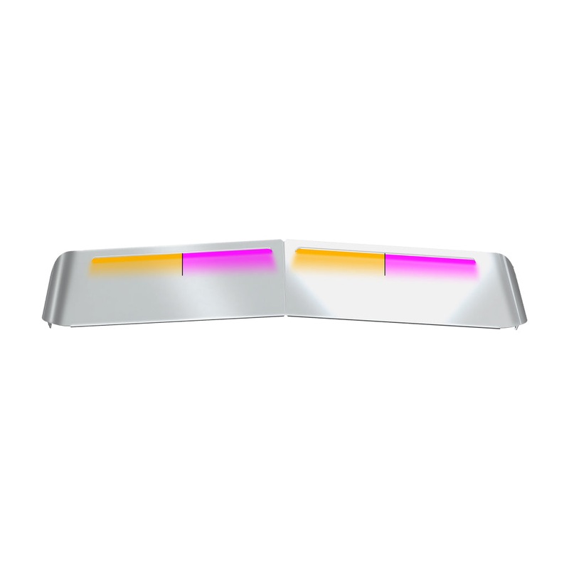 TSUN-K53APK KW. 13 Flat Glass Post-Mount Louvered Sun Visor  Dual Glow Strips (Amber/Pink)