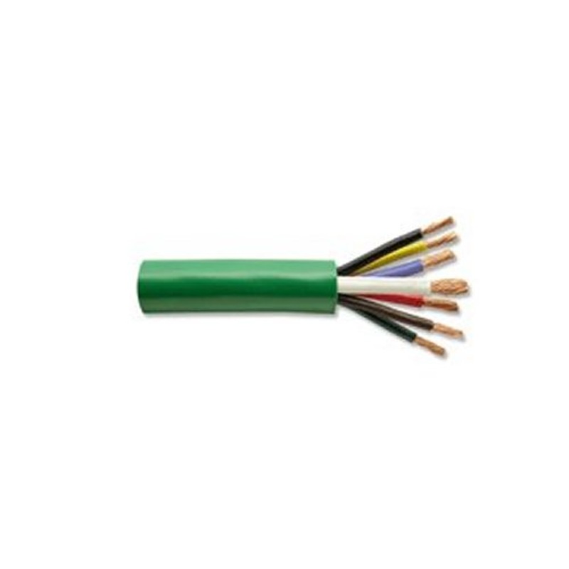 4-12 AWG 2-10 AWG 1-8 AWG GREEN (abs) JACKET ROUND TRAILER WIRE YL/ BK/RD/ BL/ GN/ WH/ BR – 50 ft.