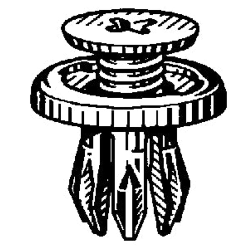 Black Nylon Push – Type Bumper Retainer for Acura- 100 pack