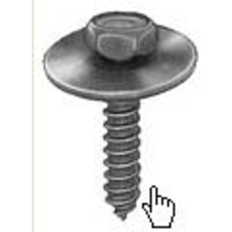Loose Washer Black Phosphate Finish Sheet Metal Screw 4.2  1.41 x 20mm, 7mm Indented Hex Head, 17m