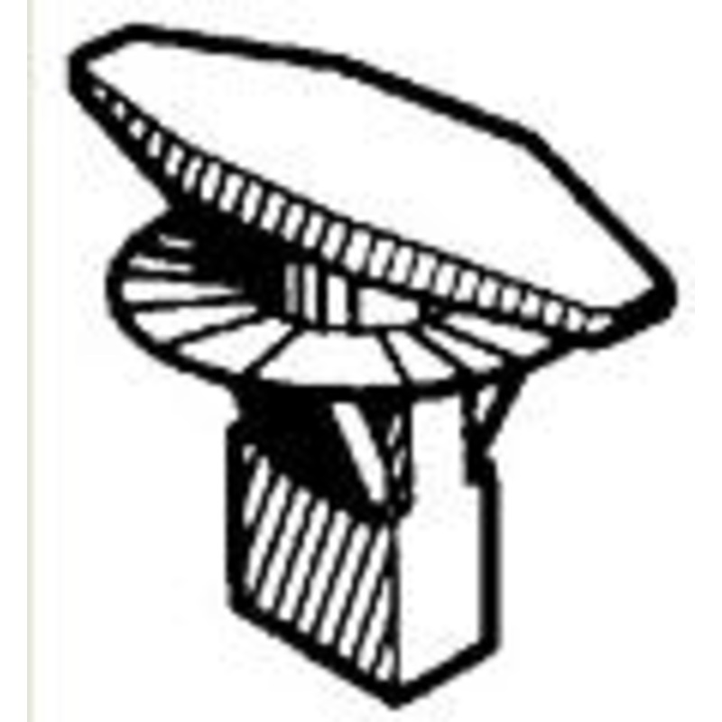 Natural Nylon Weather-strip Retainer, Head Diameter: 5mm x 15mm, Stem Length: 10mm, Fits into 5mm H