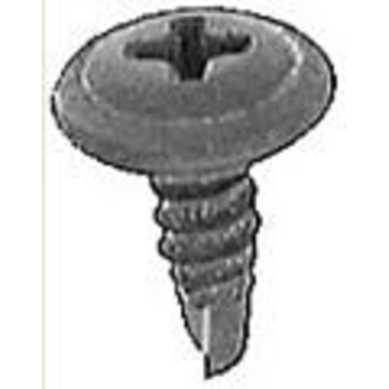 Phillips Oval Washer Head Black Phosphate Finish Wheel Opening Molding Tec Screw 8 X 1/2, 13/32