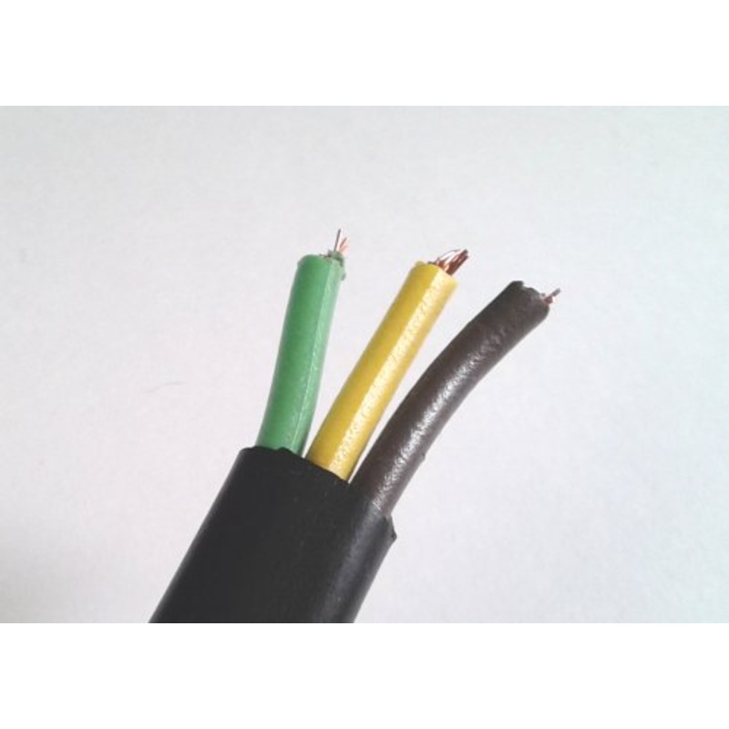 100′ Black Jacket AUTO TRIPLEX 16/3 GRN, YL, BRN