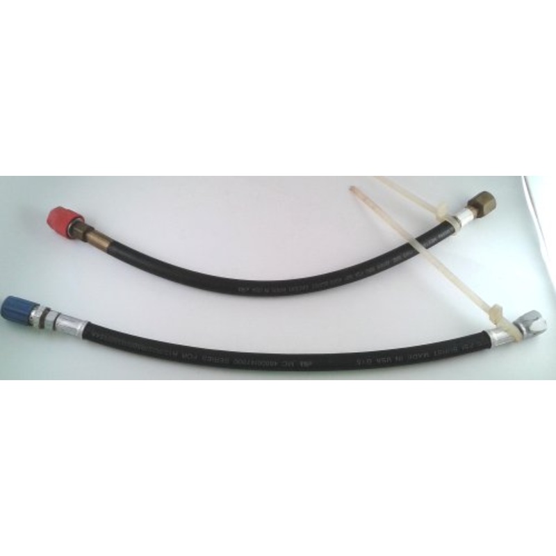 2 Straight Retrofit Flexible Extension Hoses 1/4 Inch High Side & 1/4 Inch Low Side USA