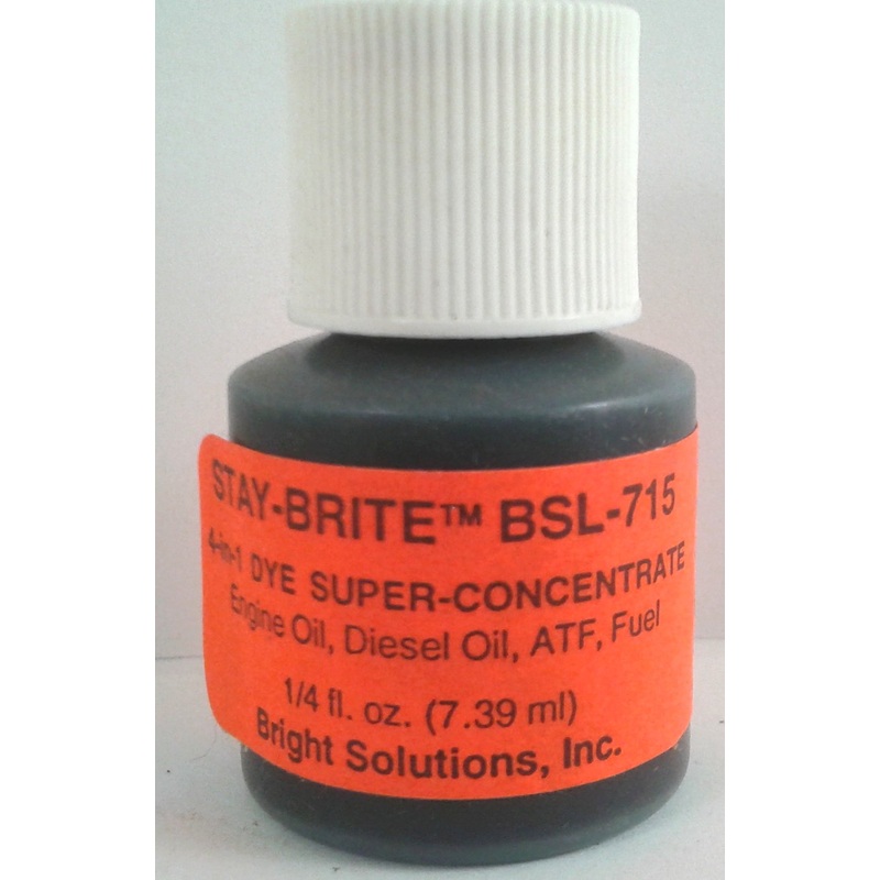 Stay-Brite 4-in-1 Leak Detection Dye- Engine Oil – Diesel Oil – ATF – Fuel- 0.25 fl. oz. bottle – ea