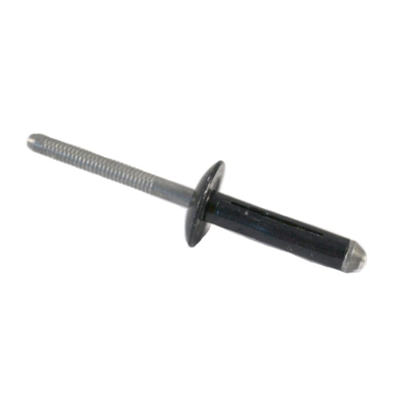 Black Universal Aluminum Split-Type Rivet And Bumper Cover 1/4 Hole, 3/16-3/8, 100 Pack