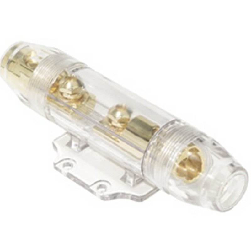 ANL Fuse Holder IN-LINE 4 AWG or 1/0 AWG Water Resistant 24k GOLD RAPTOR GFBW5-ANL