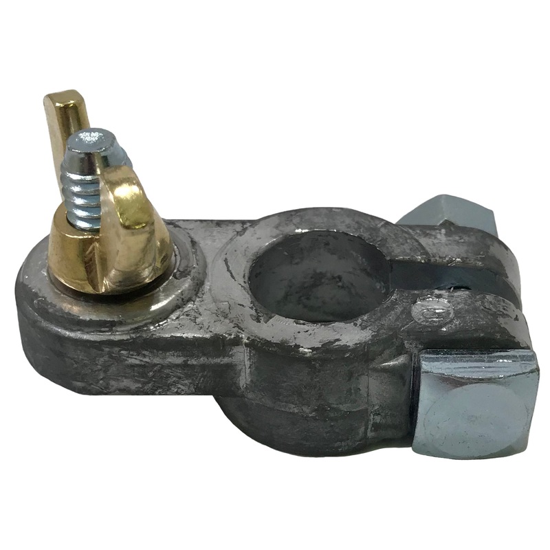 Marine Top Post Battery Terminal Cable Ends with 5/16 Zinc Wire Clamp & Brass Wing Nut – 10 Pack