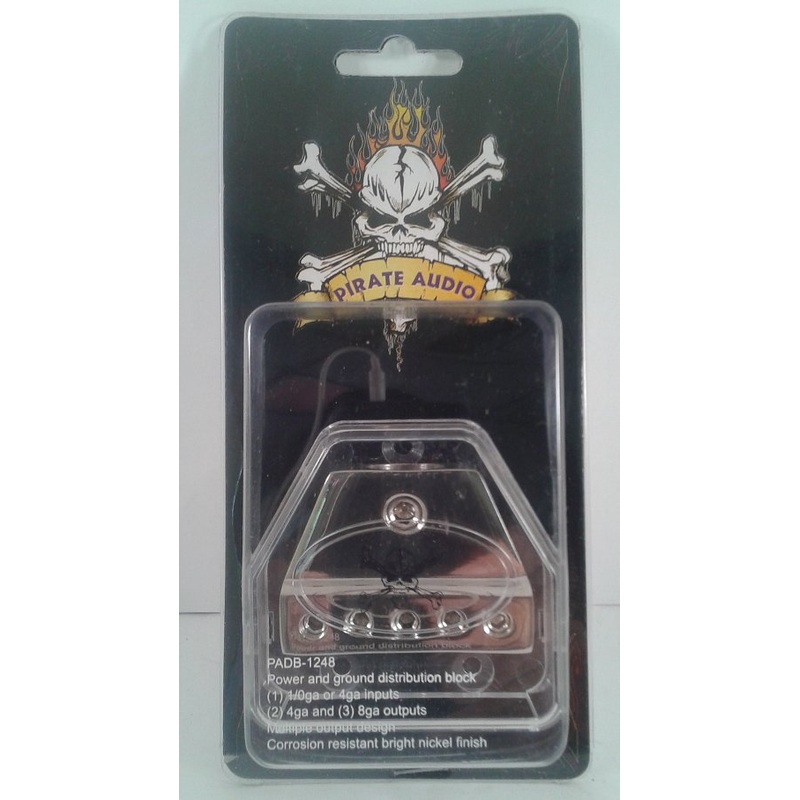 Power Ground Distribution Block (1) 1/0 AWG OR 4 AWG IN (2) 4 AWG & (3) 8 AWG Out