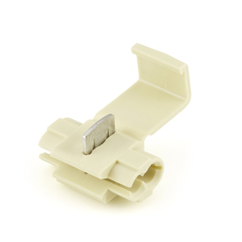 White Instant Tap Quick Splice Connector No Stop 18-14 Gauge – 100 Pack