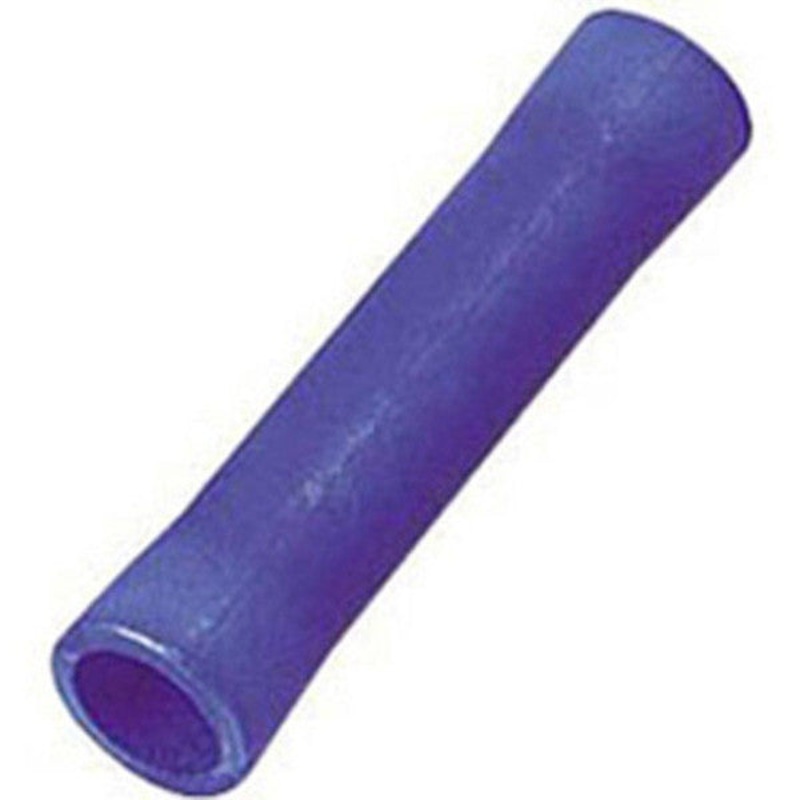 16-14 AWG Vinyl Insulated Butt Connector – Blue – 100 to 1000 Pack – Made in USA