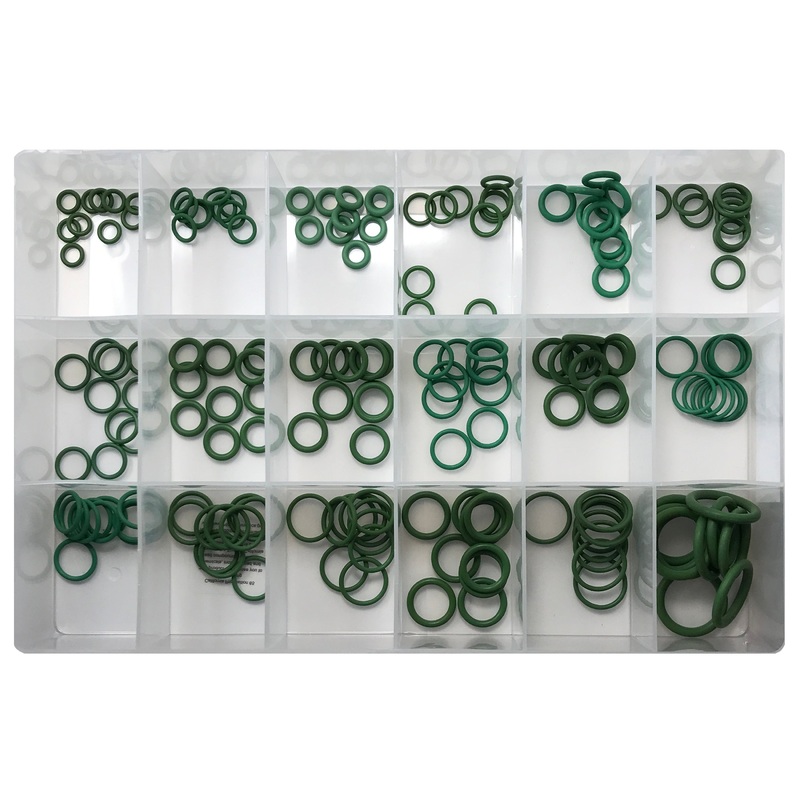 180 Piece O’Ring Assortment Kit for R12 & R134a A/C Systems – 18 Sizes