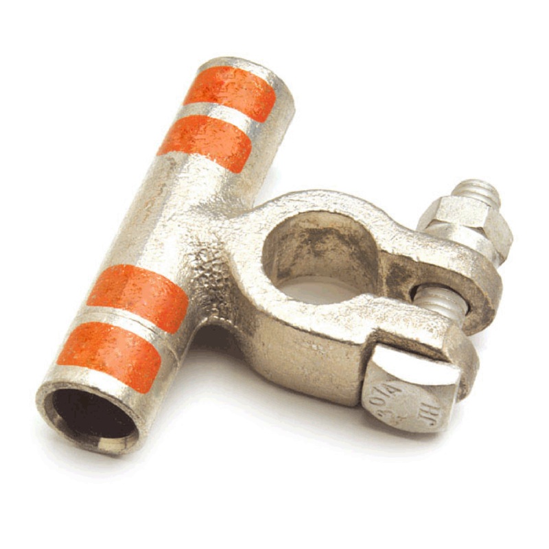 2/0 AWG Battery Terminal – Right Angle Flag Style Top Post Cable End (Positive) – 1 or 5 Pack – Made in USA