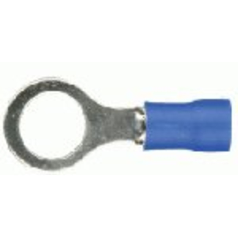 Vinyl Insulated Blue Ring Terminal 6 Gauge 1/2 Stud – 10 or 100 Pack