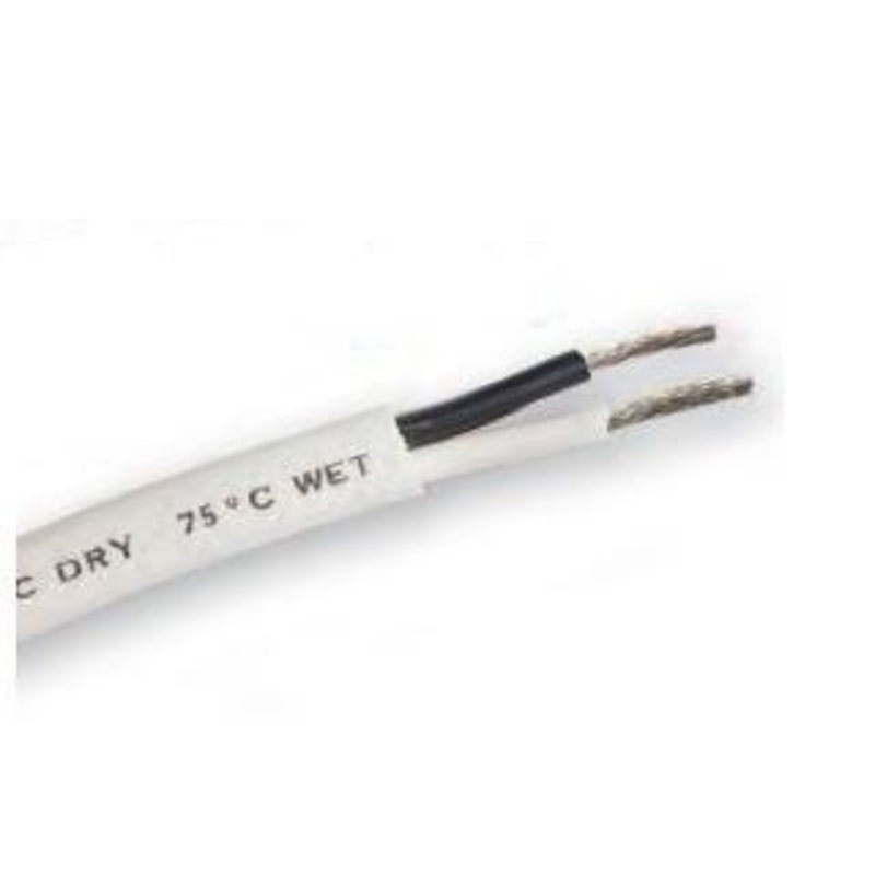 10/2 Black/White 500 ft, Boat Cable, White jacket, Tinned Wire