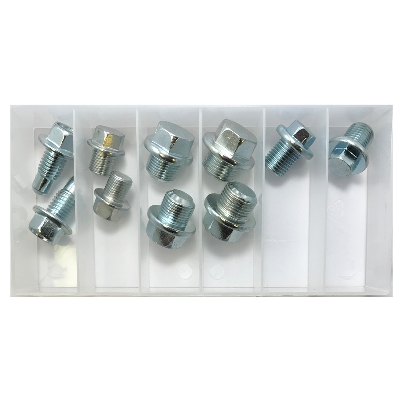 10 Piece Metric Oil Drain Plug Assortment – 12mm to 18mm