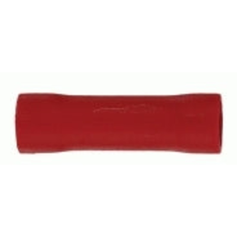 8 AWG Vinyl Insulated Butt Connector – Red – 10 to 500 Pack – Made in USA