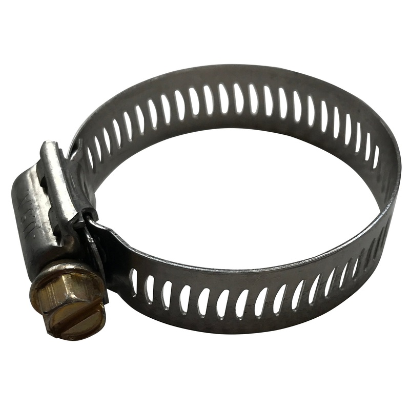 SAE #20 Stainless Steel Worm Gear Hose Clamp – 13/16 to 1-3/4 – 1/2 Band – 10 or 100 Pack – Made in USA