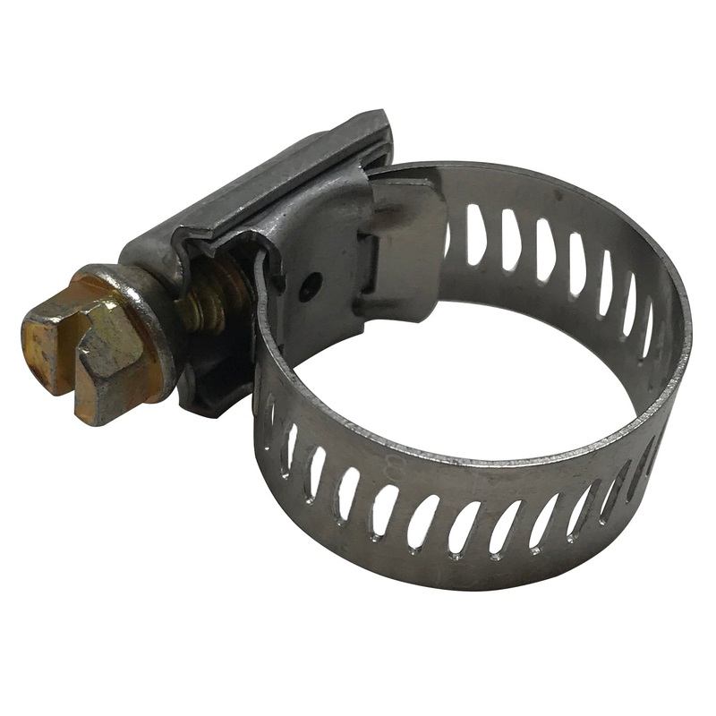 SAE #8 Stainless Steel Worm Gear Hose Clamp – 1/2 to 29/32 – 1/2 Band – 10 or 100 Pack – Made in USA