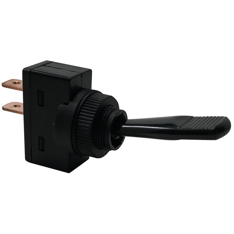 12V Momentary ON Toggle Switch – Black Plastic – Universal Fit – 1 or 4 Pack