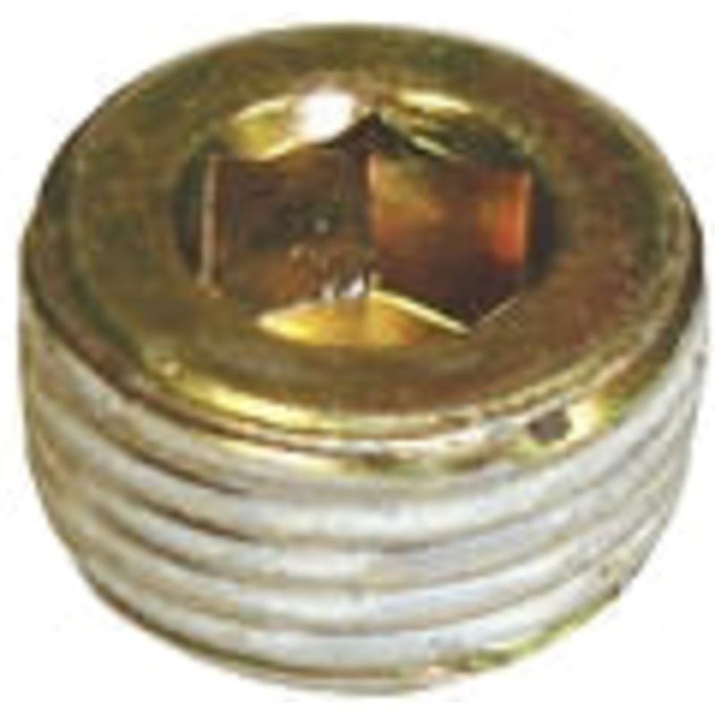 18mm -1.50 Pipe Plug With Sealant, Yellow Zinc. Metric Thread Hex Counter Sunk Drain Plug
