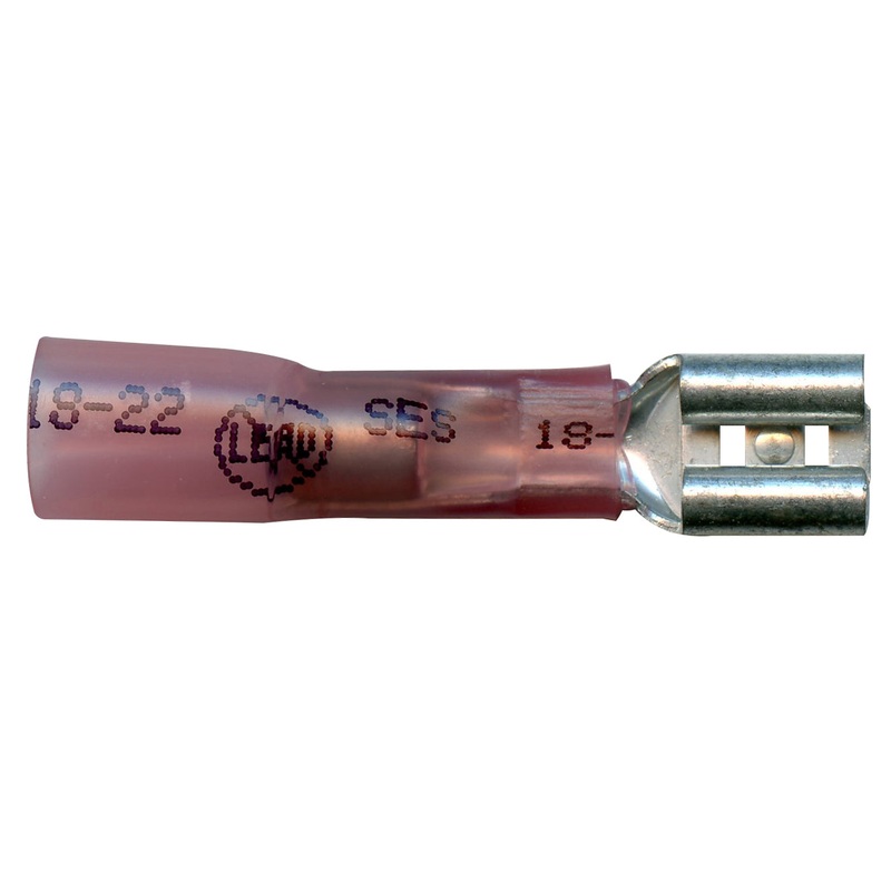 Elektralink Heat Shrink & Solder Female Quick Disconnect 22-18 Gauge .250 Tab – 10 to 500 Pack