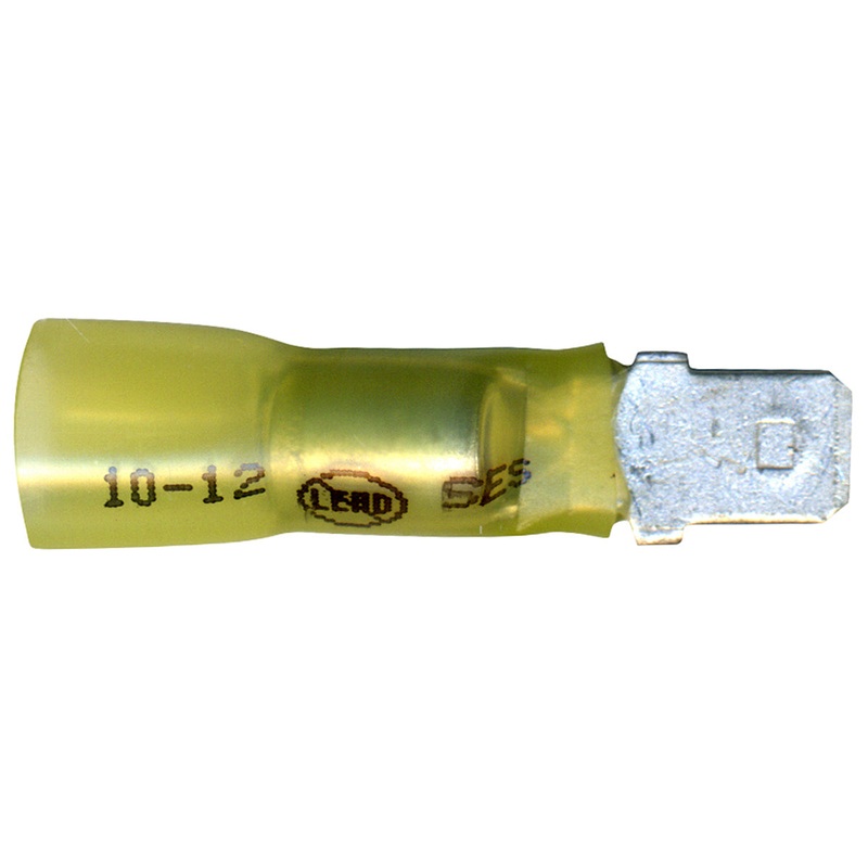 Elektralink Heat Shrink & Solder Male Quick Disconnect 12-10 Gauge .250 Tab – 10 to 500 Pack
