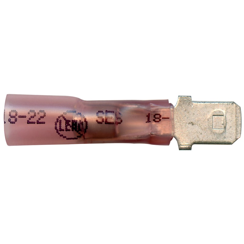 Elektralink Heat Shrink & Solder Male Quick Disconnect 22-18 Gauge .250 Tab – 10 to 500 Pack
