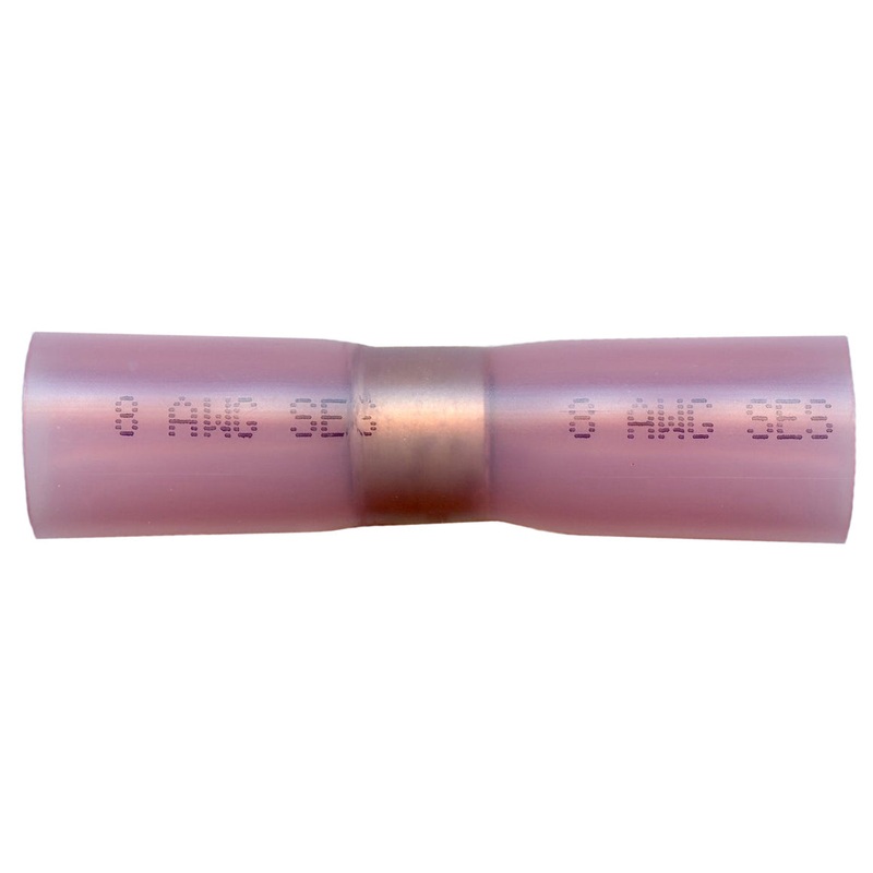 Elektralink Heat Shrink & Solder Red Butt Connector Terminal 8 Gauge – 10 to 500 Pack