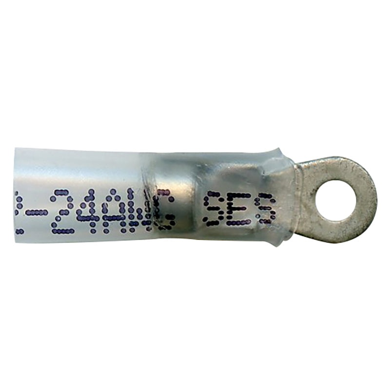 Elektralink Heat Shrink & Solder White Ring Terminal 26-24 Gauge #2 Stud – 10 to 500 Pack