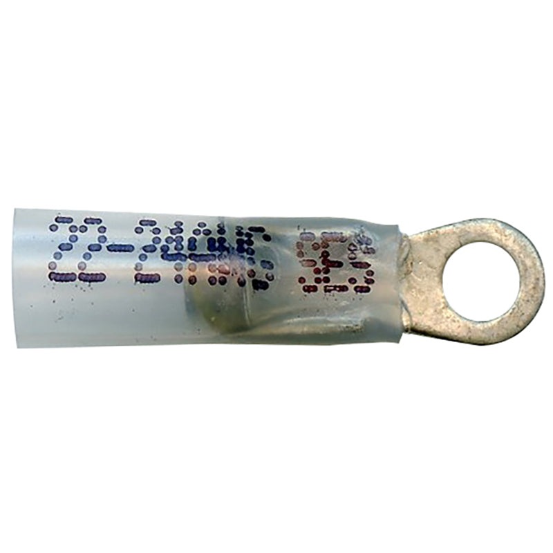 Elektralink Heat Shrink & Solder White Ring Terminal 26-24 Gauge #4 Stud – 10 to 500 Pack