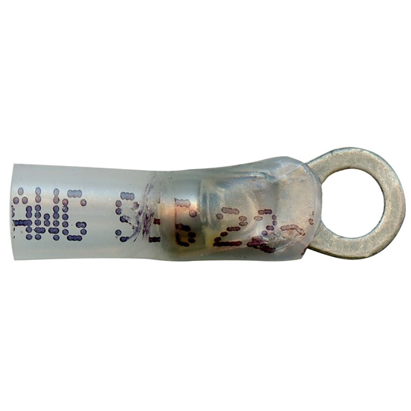Elektralink Heat Shrink & Solder White Ring Terminal 26-24 Gauge #6 Stud – 10 to 500 Pack