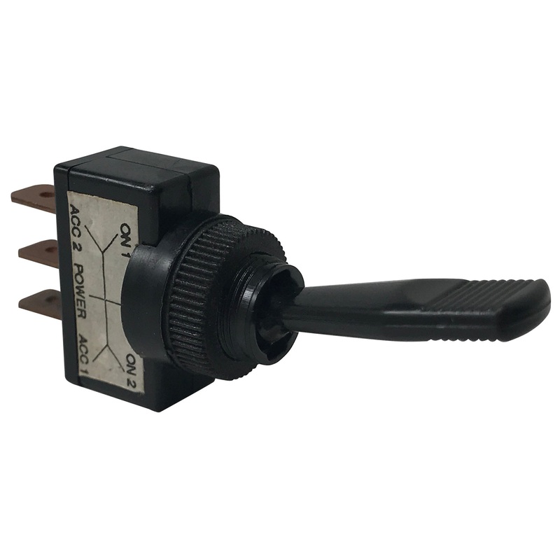 Universal 3 Position Plastic Toggle Switch ON / OFF / ON – 12 Volts @10 Amp – 1 or 4 Pack