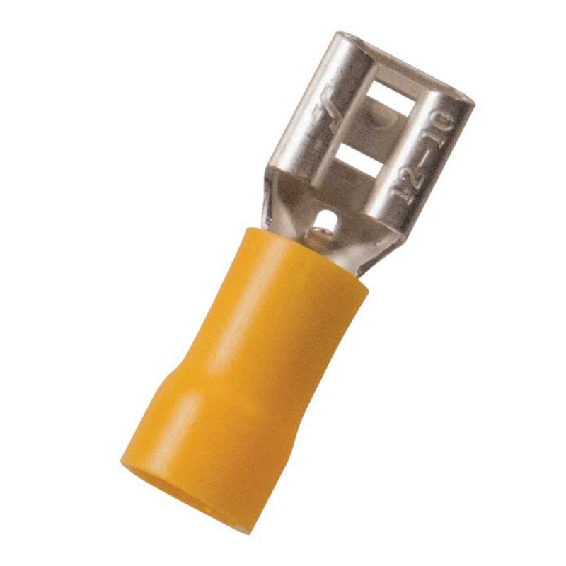 12-10 AWG Vinyl Insulated Female Quick Disconnect Connector – 0.250 Tab – 10 to 500 Pack