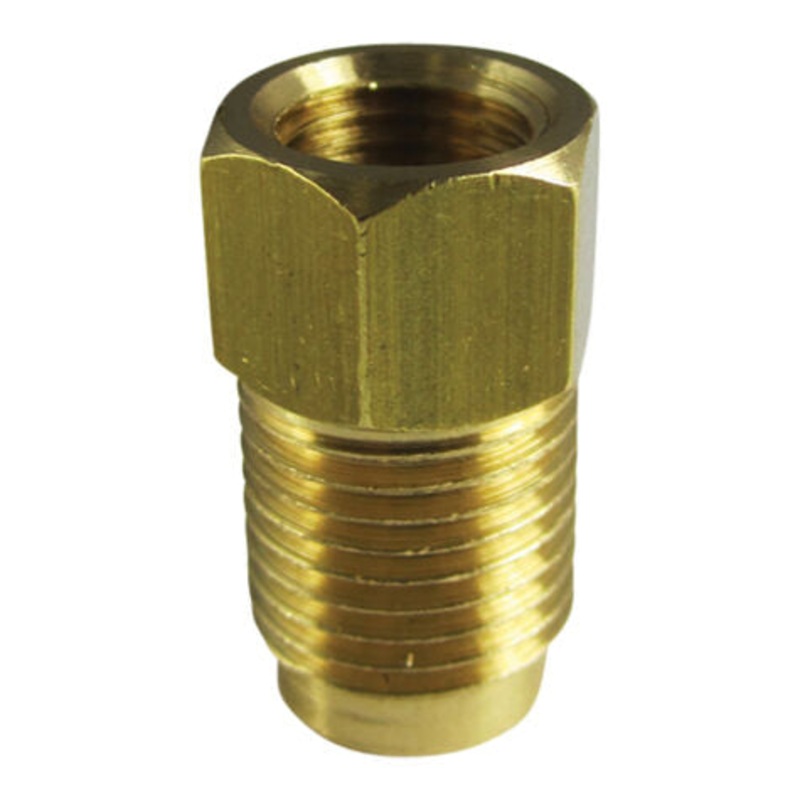 Brass Brake Line Adapter – 3/16 Invert Female (3/8-24) to 5/16 Male (1/2-20)