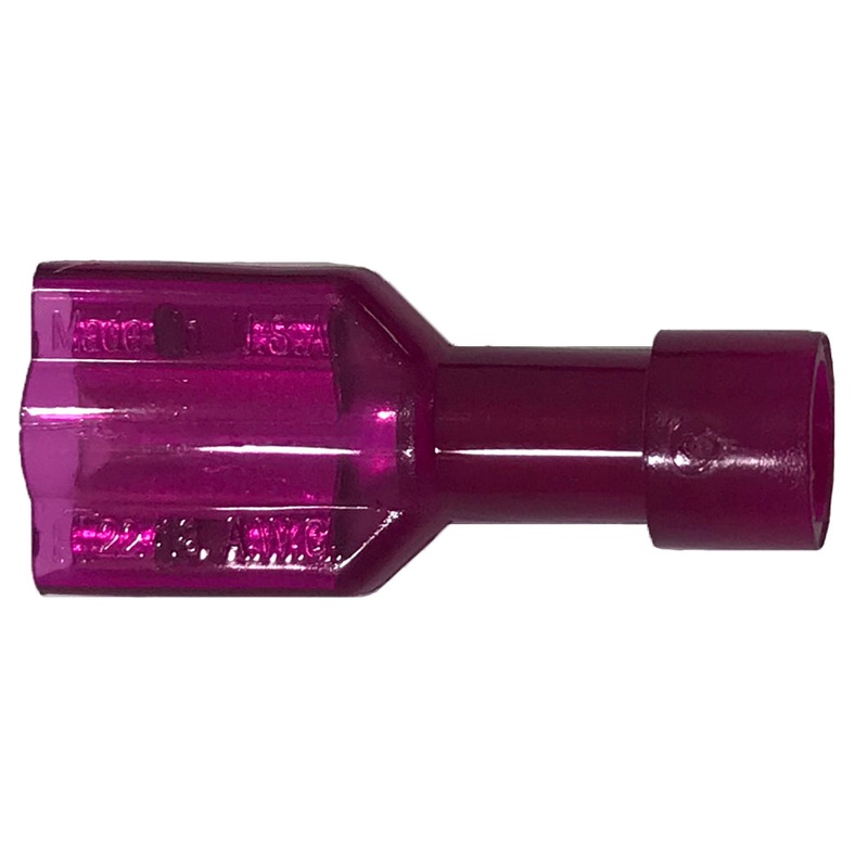 Nylon Fully Insulated Red Female Quick Disconnect Connector 22-18 Gauge .250 Tab – 100 or 500 Pack