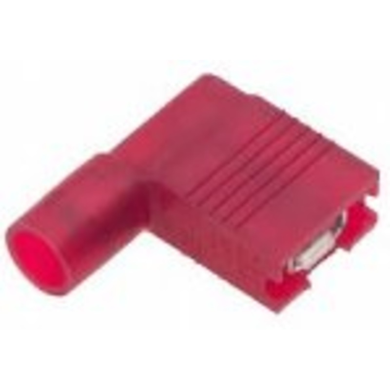 Nylon Insulated Red Flag Terminal Quick Disconnect Connector 22-18 Gauge .250 Tab – 100 or 200 Pack