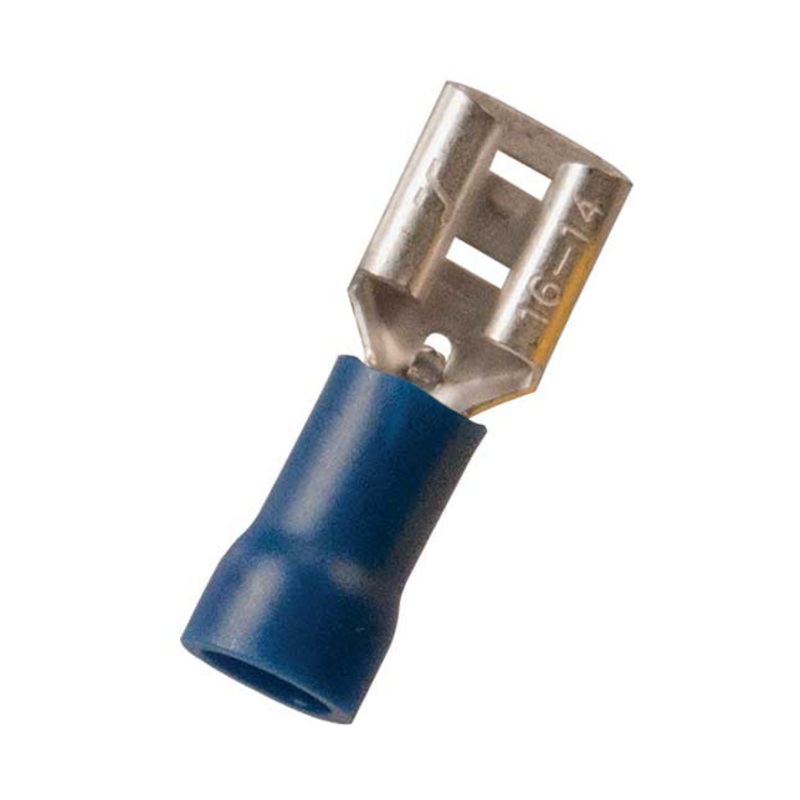 Vinyl Insulated Blue Female Quick Disconnect Connector 16-14 Gauge .187 Tab – 100 or 300 Pack