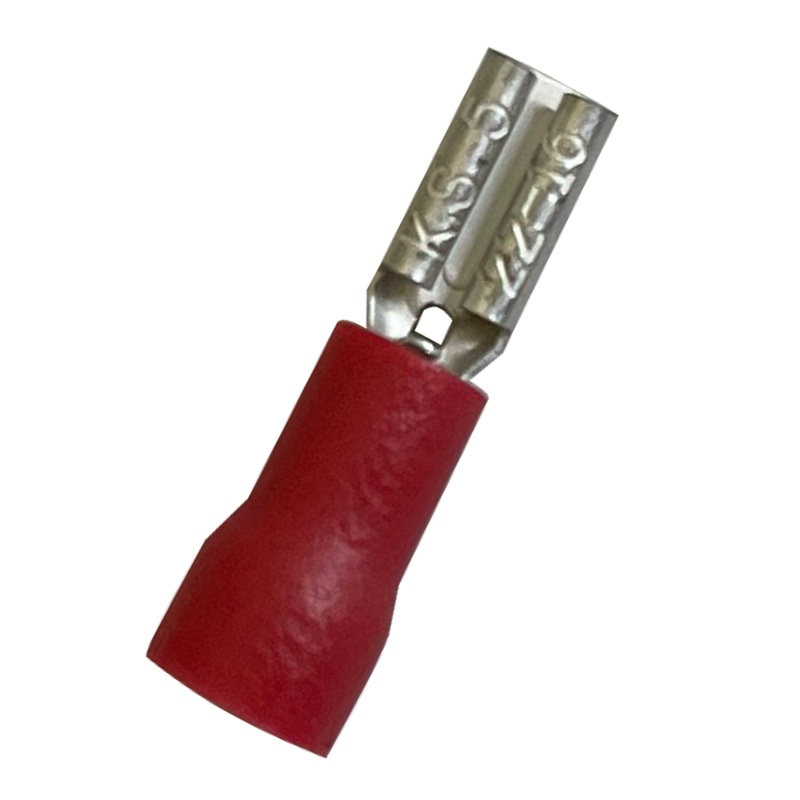 Vinyl Insulated Red Female Quick Disconnect Connector 22-18 Gauge .110 Tab – 100 or 300 Pack