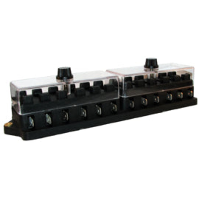 12 Way ATO / ATC Blade Fuse Block Panel w/ Cover