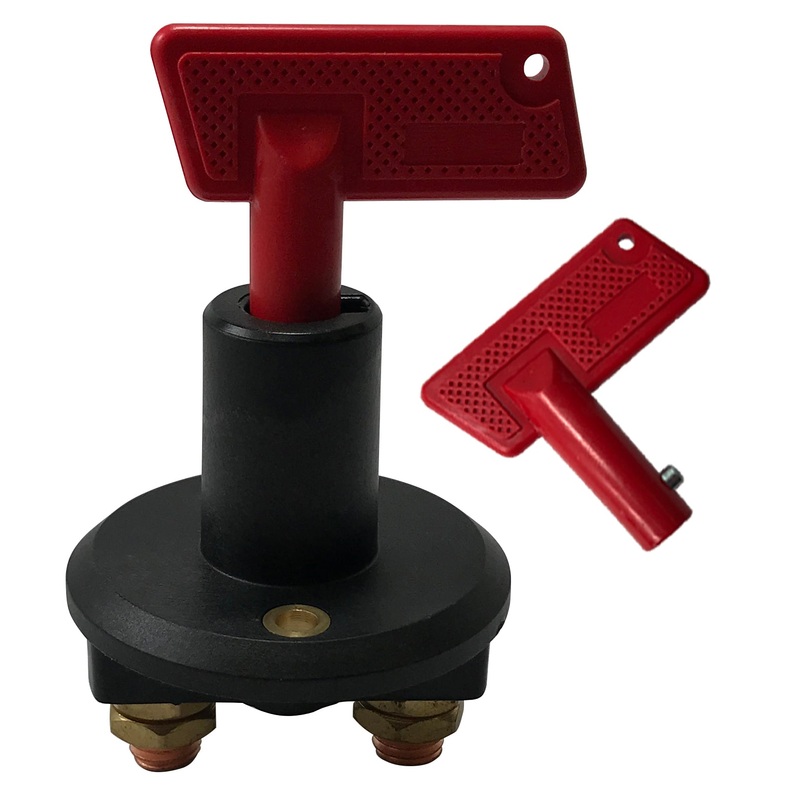 Battery Disconnect Kill Switch – 12V, 500A Surge / 100A Continuous, 2 Removable Keys – Anti-Theft & Safety Shutoff