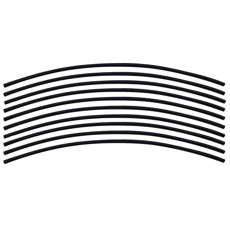 Flexible Thin Single Wall Non-Adhesive Heat Shrink Tubing 2:1 Black 1/16 ID – 12 Inch 10 Pack