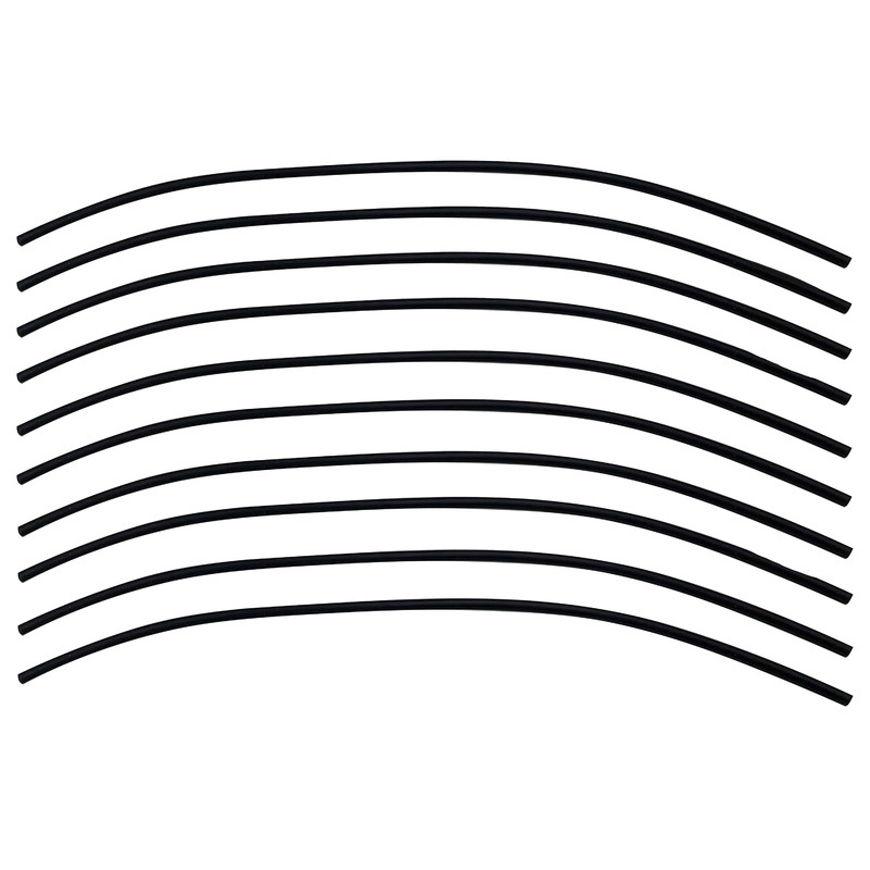 Flexible Thin Single Wall Non-Adhesive Heat Shrink Tubing 2:1 Black 3/64 ID – 12 Inch 10 Pack