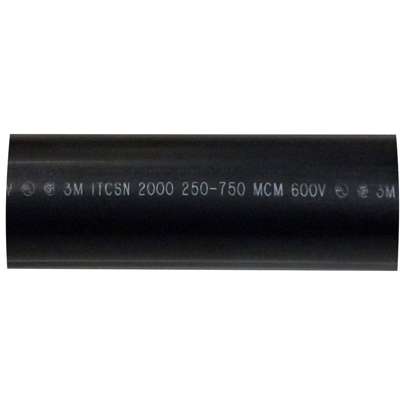 Heavy Dual Wall 3M Adhesive-lined Heat Shrink Tubing 3:1 Black 2 ID 250-750 MCM – 6 Inch 1 Each