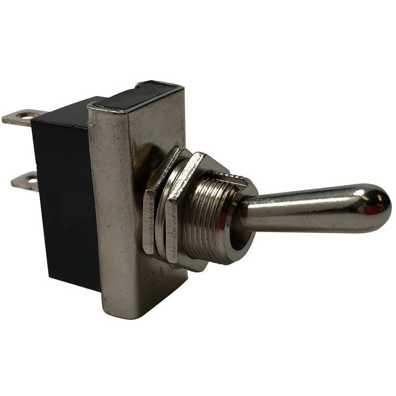 Heavy Duty On / Off Metal Toggle Switch SPST – 25 Amps @12 Volts – 1 or 2 Pack